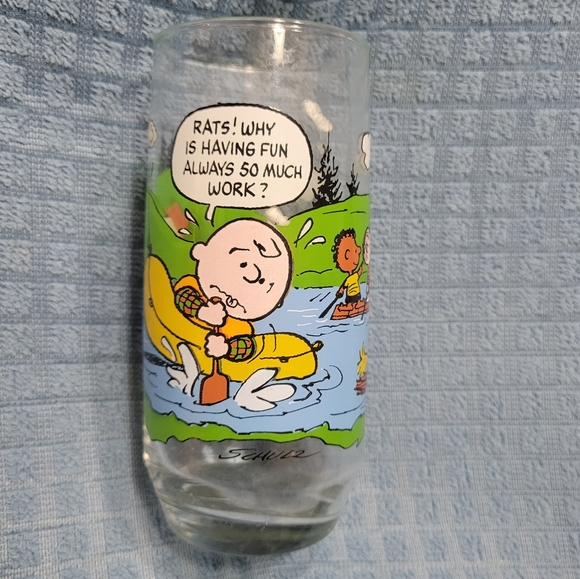 McDonald's Camp Snoopy Collection Schulz Peanuts Glass RATS! - Picture 1 of 7